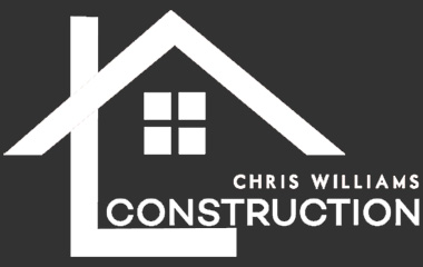 a white logo for Chris Williams Construction